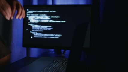 Coding troubleshooting session Expert technician working diligently to resolve software malfunction problems swiftly Software developer deeply engaged urgent debugging process to rectify code faults