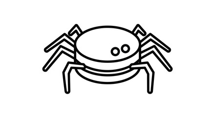 Stylized Line Art Illustration of a Round-Bodied Spider.