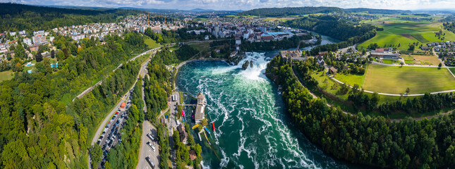 Aerial Panoramic View The Rheinfall