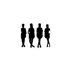 Woman fashion model silhouettes set, large pack of vector silhouette design, isolated white background 
