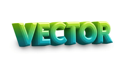3D Green and Blue Gradient VECTOR Text.