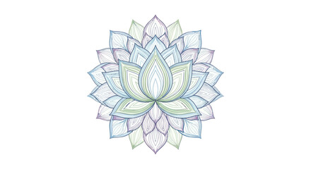 Delicate Watercolor Lotus Flower Illustration with Soft Pastel Petals.