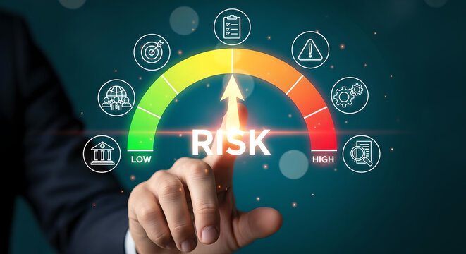 Risk Management Business Assessment Digital Meter Copy Space