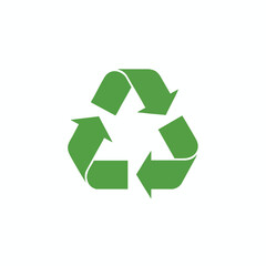 Obraz premium Green recycling symbol isolated on white background environmental concept