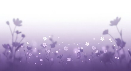 Fototapeta premium Dreamy Purple Floral Background with Bokeh Lights