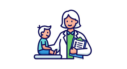 Pediatrician Examining a Young Child During a Medical Checkup.