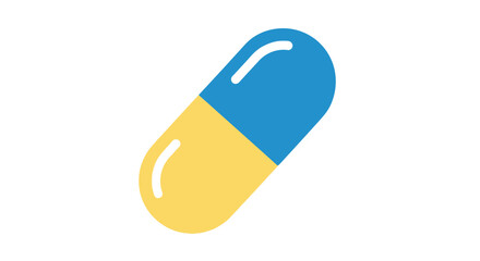Blue and Yellow Capsule Pill Medication for Healthcare.