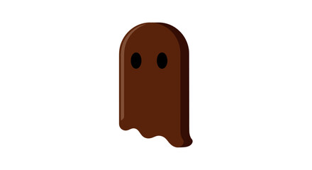 Sweet Brown Ghost Shaped Chocolate Candy Treat.
