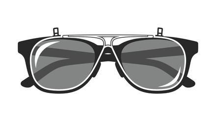 Classic Aviator Sunglasses with Dark Lenses and Black Frames.