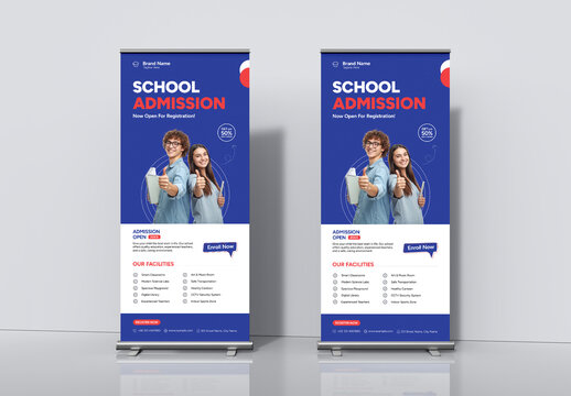 School Admission Roll Up Banner Design
