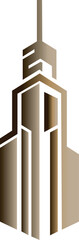Abstract architectural building logo design with gradient