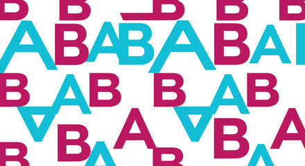 Vibrant Overlapping A and B Letter Pattern in Teal and Magenta.