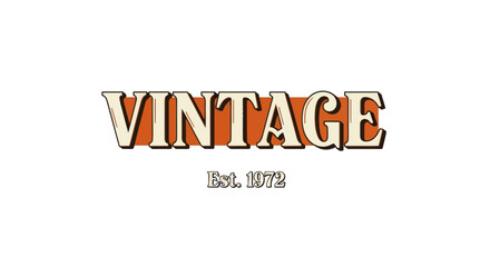 Vintage Est 1972 Retro Text Design.