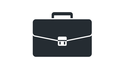 Sleek Black Briefcase with White Clasp and Handle.