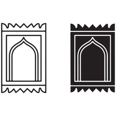 Traditional Prayer Mat Icons with Arch Design