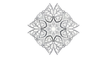 Intricate Geometric Floral Design with Detailed Leaf Veins.