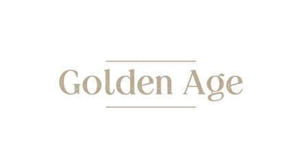 Elegant Golden Age text with subtle underline design.