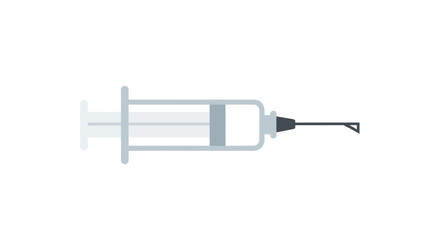 Medical Syringe with Needle: Clear Plastic and Metal Construction.