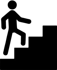 people climb the stairs on shilouette illustration 