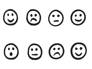 Hand-Drawn Emotion Faces Set