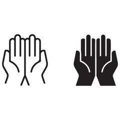 Open Cupped Hands Icon Symbol