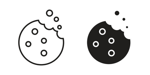 Cookie icon in line design. Simple icon vector
