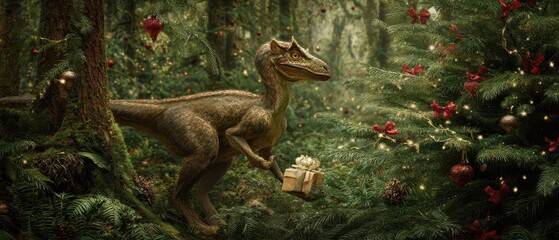 Obraz premium Festive pterophorid in a magical forest scene