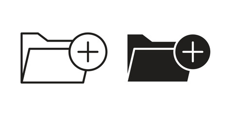 Create folder icon in line design. Simple icon vector