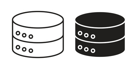 Database icon in line design. Simple icon vector