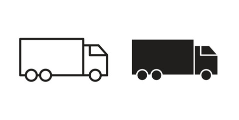 Delivery van icon in line design. Simple icon vector