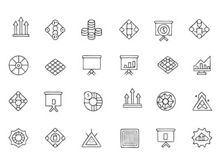 Business Analytics and Strategy Icon Set