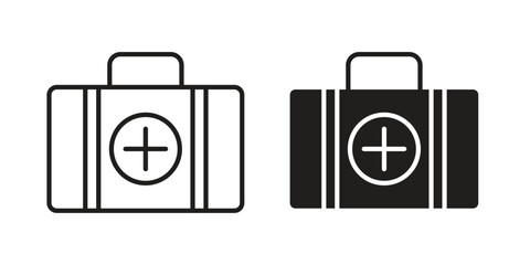 Doctor bag icon in line design. Simple icon vector