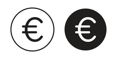 Euro icon in line design. Simple icon vector