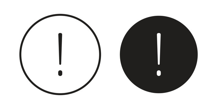 Exclamation button icon in line design. Simple icon vector