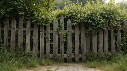 Rustic fences covered in vines. Ultra realistic garden decor ideas. Beautiful outdoor fence designs. Natural landscaping tips with vines.