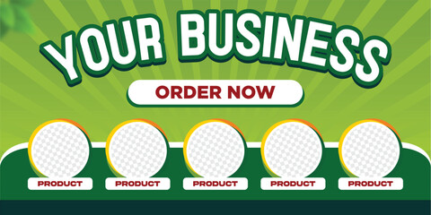 Fresh Green banner design template background. Bussines banner template for sale or preview product design