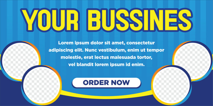 Blue cover banner design template. Bussines banner template for sale or preview product design