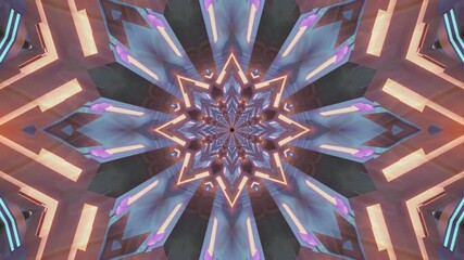 Seamless tunnel video vj loop screensaver with abstract geometric shapes and vibrant colors - Powered by Adobe