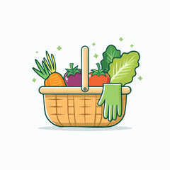 Basket of Fresh Vegetables - A Harvest of Garden Goodness.
