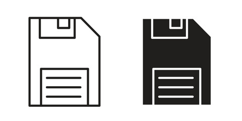 Floppy disk icon in line design. Simple icon vector