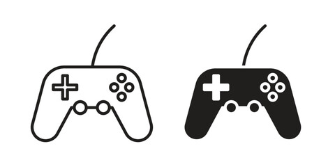 Gamepad icon in line design. Simple icon vector © JonathanC