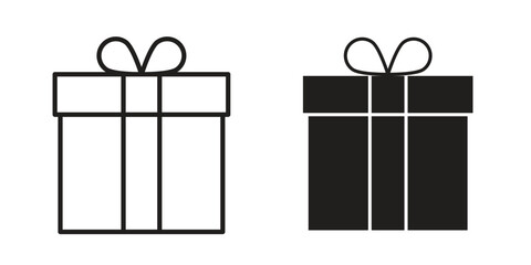 Gift icon in line design. Simple icon vector