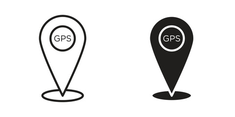 Gps icon in line design. Simple icon vector
