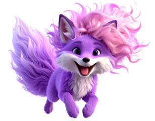 Leaping Fox PNG – Hyper-Realistic Joyful Character