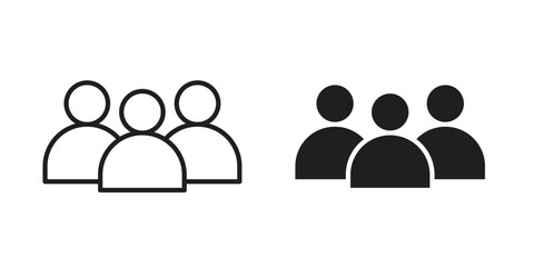 Group icon in line design. Simple icon vector
