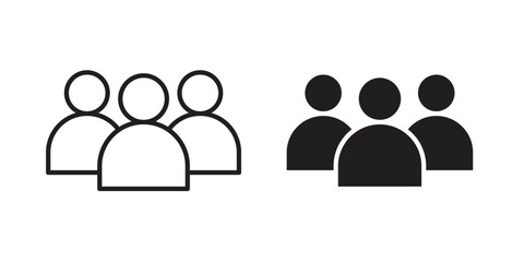 Group icon in line design. Simple icon vector