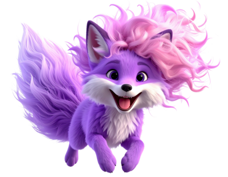 Leaping Fox PNG – Hyper-Realistic Joyful Character
