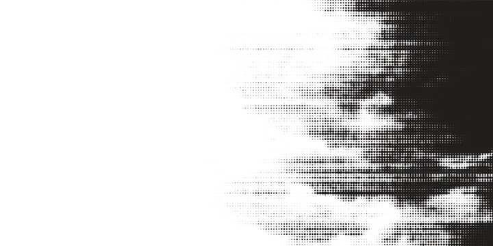 Black and white squared pixels. Abstract glitchy 8 bit video game backdrop. Vector comic bitmap dither screen tone overlay - Powered by Adobe