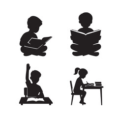 Illustration of dedicated students learning and growing together