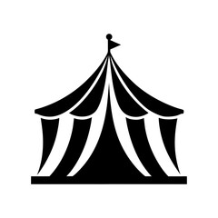 Carnival Tent Minimal Festival Structure Clean Circus Pavilion Icon Line Art Vector illustration